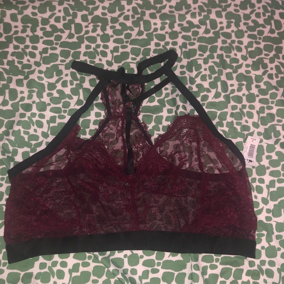 Lace Bralette Set in Burgundy and Black From Torrid - Picture 7 of 7